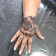 Rose On Hand Tattoo For Women, Flower On Hand Tattoo, Flower Tattoos Hand, Flower Hand Tattoos For Women, Top Of Hand Tattoos For Women, Hand Tattoo Meaning, Impressive Tattoos, Flower Hand Tattoo, Tattoos Lotus