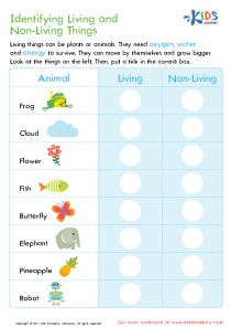 Evs Worksheet, Non Living Things, 5th Grade Worksheets, Living And Nonliving, Counting Practice, Worksheets For Grade 3, Early Childhood Learning, Animal Worksheets, Science Skills