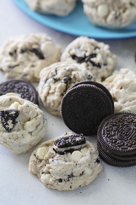 you will need more than one | www.sixsistersstuff.com Cookies And Cream Cookies Recipe, Oreo Pudding Cookies, Rice Krispie Balls, Cookies And Cream Cookies, Pudding Cookies Recipes, Cookies Jar, Oreo Stuffed Chocolate Chip Cookies, Chocolate Chip Pudding, Oreo Pudding