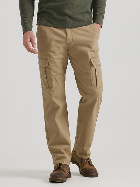 Do anything, go anywhere in total comfort. This Wrangler Authentics® relaxed fit stretch cargo pant is built to help you take on busy days or kick back on easy days. It's made of a comfortable cotton blend that's easy to wear all year long and features a small bit of stretch for flexibility. It also comes with six pockets total, including two cargo pockets, two back patch pockets, and two hand pockets. From working around the yard to making memories with the family, you can't go wrong with a classic cargo pant like this one. Men's Retro Style, Cargo Work Pants, Wrangler Pants, Shirt Jacket Men, Stretches For Flexibility, Easy Day, Cargo Pant, Cargo Pants Men, Making Memories