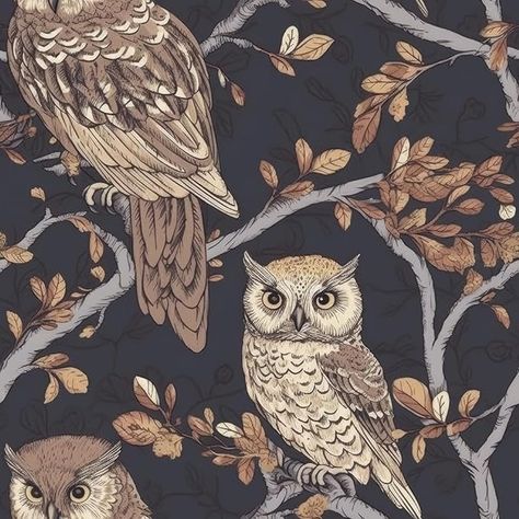 Laundry Room/mud Room, Brown Owl, Owl Wallpaper, Owl Pet, Owl Wall, Wallpaper Removable, Contact Paper, Mud Room, Adhesive Wallpaper