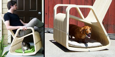 Wooden rocking chair designed by Paul Kweton for people and their pets. Pet Friendly Furniture, Cat Furniture Design, Chat Diy, Living With Cats, Cat Furniture Diy, Cat Room, Cool Chairs, Cat Diy, Cat Furniture