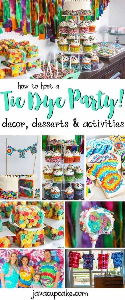 Tie Dye Food Ideas Birthday, Tie Dye Drinks, Tie Dye Party Games, Tie Dye Birthday Party Activities, Tye Dye Theme Party, Tie Dye Treats, Tie Dye Birthday Party Ideas Food, Tye Dye Bday Party Ideas, Tye Dye Party Food