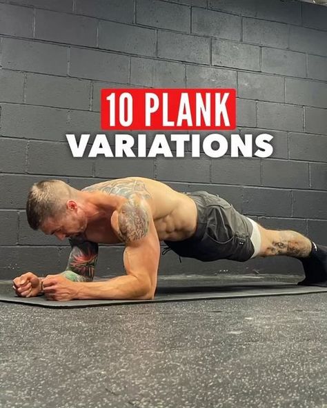 Jay T. Maryniak on Instagram: "10 plank variations to add to your arsenal✅  The plank can be a good exercise for building core strength if done properly✅  There are also a number of pretty cool variations that will take the already beneficial standard plank to the next level to keep your training interesting✅  If you have a hard time feeling planks in your core and you feel like your shoulders burn out way before your core, check out my plank tutorial on YouTube✅  1️⃣Side to Side Plank Walk 2️⃣Plank Swimmers 3️⃣Plank Reaches 4️⃣Plank to Extended Plank 5️⃣Single Arm Plank 6️⃣Twisting Plank 7️⃣Plank Bird Dogs 8️⃣Front to Back Plank Walk 9️⃣Plank Spider Knees 🔟Weighted Plank  #core #corestrength #abs #abworkout #coreworkout" Plank Variations Workout, Plank Tutorial, Weighted Plank, How To Do Planks, Plank Variations, Body Build, Fit App, Plank Challenge, Pilates Barre