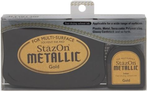 Tuskineko Stazon Metallic Ink Kit, Gold Stazon Ink, Magazine Crafts, Metallic Copper, Distress Oxide Ink, Stamp Pad, Penny Black, Custom Stamps, Gold Ink, Ink Pad