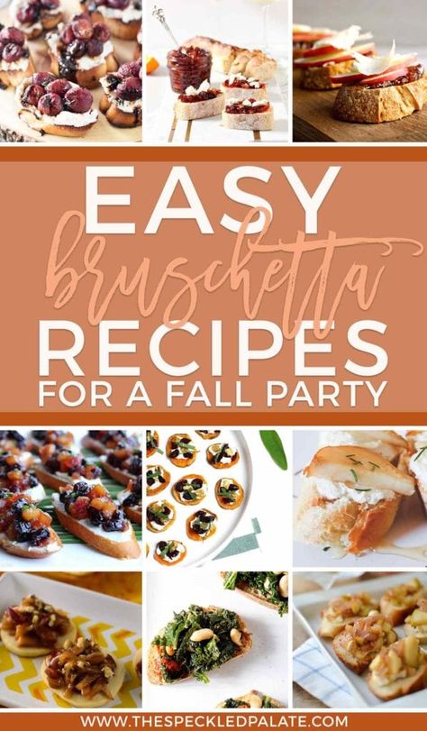 Thanksgiving Bruschetta, Fall Bruschetta, Harvest Appetizers, Appetizer Halloween, Bruchetta Appetizers, Holiday Appetizers Thanksgiving, Bruschetta Recipes, Easy Bruschetta Recipe, Bruschetta Appetizer