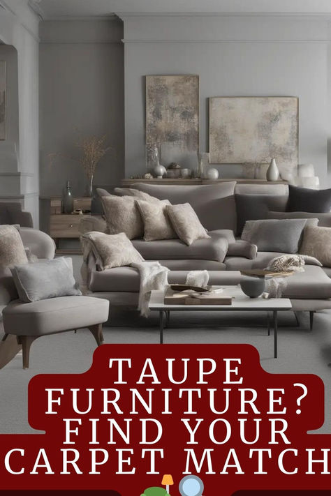 Complement Your Taupe Furniture With The Perfect Carpet Shade. Click For Tips On Selecting The Right Hue For A Cozy And Stylish Room. 🛋️✨ #WhatColorCarpetGoesWithTaupeFurniture #HomeDecor #InteriorDesign #TaupeFurniture #CarpetColors #RoomUpdate #HomeStyling #NeutralInteriors #FlooringIdeas #LivingRoomInspo #CozyHome #DecoratingTips #ChicSpaces #HouseRenovation #ModernDecor #WarmInteriors #DesignTrends #CozyLiving Taupe Color Sofa, Taupe Color Combinations, Taupe Sofa Living Room Ideas, Stairs Grill Design, Kitchen Cabinets Inspiration, Taupe Sofa Living Room, Colorful Kitchen Cabinets, Taupe Furniture, Taupe Couch