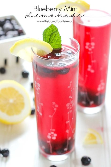 Blueberry Mint Lemonade, Frozen Strawberry Lemonade, Blueberry Mint, Mint Simple Syrup, I Heart Naptime, Mint Lemonade, Simple Syrup Recipes, Apple Cider Caramels, Blueberry Lemonade