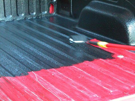 Monstaliner Bed Liner Paint Job, Truck Bed Liner Paint, Bedliner Paint Job, Bug Out Truck, Bed Liner Paint, Truck Paint Jobs, Ford F150 Accessories, Truck Bike Rack, Diy Truck Bedding