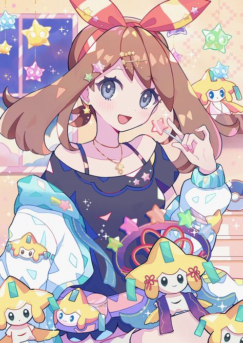 Pokemon Fan Art Ash, Pokemon May Fanart, Trans Pokemon, Lacey Pokemon, Cute Pokemon Pfp, Jirachi Pokemon, Pokemon Official Art, Pokemon May, Pokemon Pfp