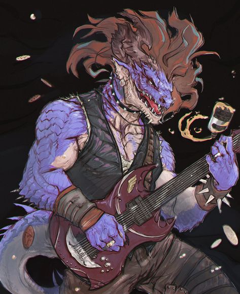 Modern Dnd Character Design, Dragonborn Bard, Dnd Dragonborn, Pathfinder Character, Dnd Dragons, Cyberpunk Character, Dungeons And Dragons Characters, Dnd Art, D&d Dungeons And Dragons