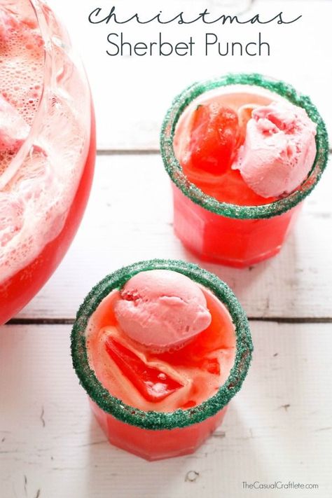 The Holidays aren’t complete without a punch recipe.  This Christmas Sherbet Punch is the ultimate punch recipe and is so decadent, it could even be dessert!  #punch #christmaspunch #partypunch #sherbetpunch Christmas Sherbet Punch, Nonalcoholic Drink, Party Punches, Sherbet Punch, Christmas Punch Recipes, Holiday Bar, Holiday Punch, Christmas Punch, Punch Recipe