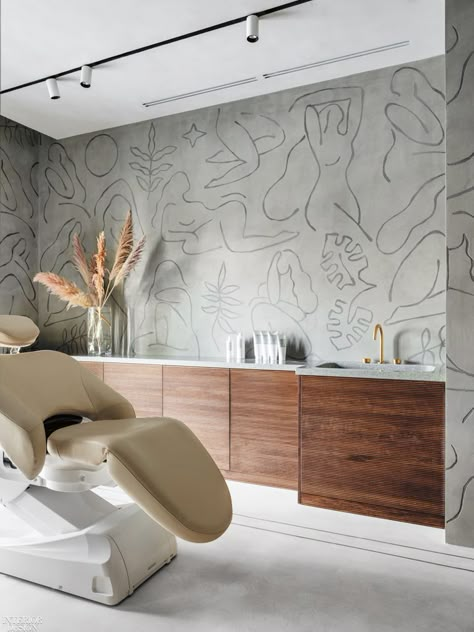 Gaun Koktail, Esthetician Room Decor, Esthetics Room, Spa Room Decor, Spa Interior Design, Esthetician Room, Clinic Interior Design, Spa Interior, Aesthetic Clinic