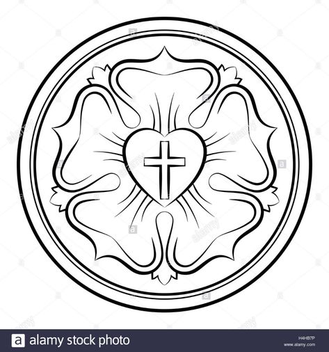 Luther rose monochrome calligraphic illustration. Also Luther seal Stock Photo: 123313226 - Alamy Lutheran Rose, Rose Black And White, Ninja Turtle Coloring Pages, Luther Rose, Rose Coloring Pages, Turtle Coloring Pages, Rosé Black And White, School Coloring Pages, Dragon Coloring Page