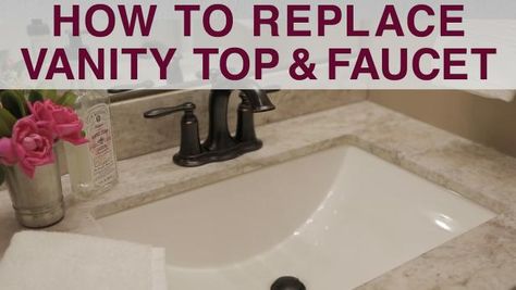 Grab a buddy, and give these home improvement projects a go. Replacing Kitchen Sink, Bathroom Sink Diy, Diy Counter, Bathroom Sink Tops, Vanity Counter, Diy Bathroom Vanity, Diy Vanity, Bathroom Counters, Vanity Countertop