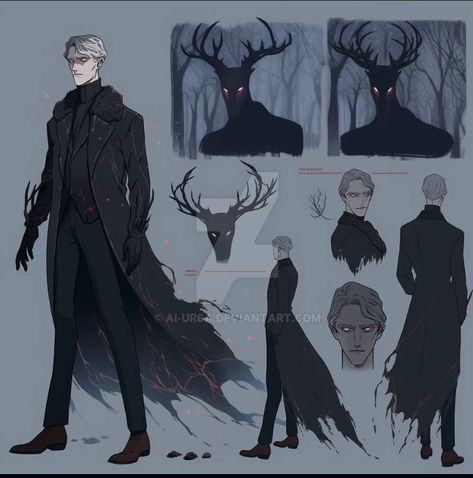 Wendigo Character Art, Haunted One Dnd Character, Monster Of The Week Characters, Infected Character Design, Scp Character Design, Dnd Bounty Hunter Character Design, Dnd Demon Character, Cursed Character Design, Necromancer Character Art