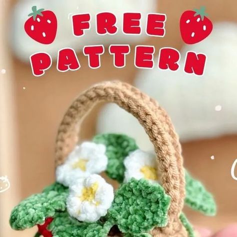 Amigurumi 💟 Crochet Patterns 💟 Toys tutorials on Instagram: "Free pattern 🍓Strawberry basket🍓  Design and pattern by @keinmakercrochet" Crochet Strawberry Plant Pattern Free, Crochet Strawberry Plant, Amigurumi Plants, Strawberry Basket, Strawberry Plant, Instagram Pattern, Crochet Strawberry, Fun Crochet Projects, Basket Design