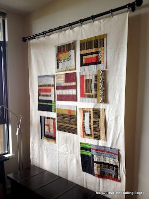 The Quilting Edge: Floppy Design Wall....Hang batting from curtain rod! Floppy, but easy access. When company comes, change out for a finished quilt! Quilt Room Organization, Quilt Design Wall, Quilt Sewing Room, Quilt Hangers, Quilt Display, Sewing Room Design, Sewing Room Decor, Hanging Quilts, Sewing Room Organization