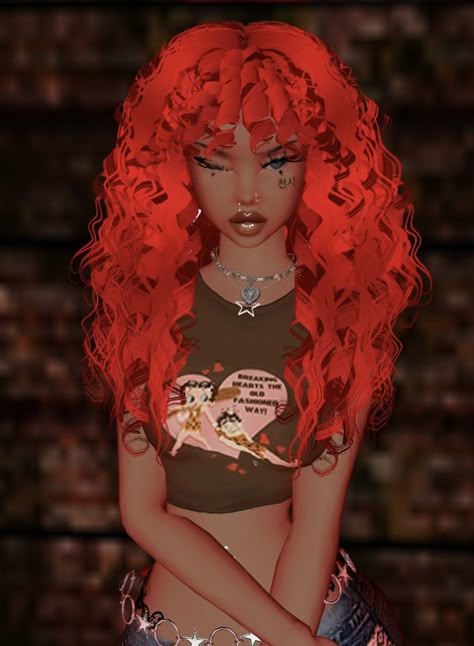 Layered Haircuts Bob, Bob Pixie Haircut, Medium Length Layered Haircuts, Red Hair Cartoon, Imvu Characters, Imvu Aesthetic, Girl Animation, Bob Pixie, Imvu Outfits Ideas Cute