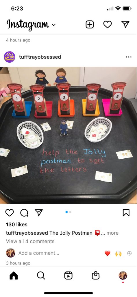 Community Helpers Tuff Tray Ideas, People Who Help Us Eyfs Activities Community Helpers, Role Play Ideas Eyfs, The Jolly Postman Activities, Miss Polly Had A Dolly Activities Eyfs, Jolly Postman Activities, The Jolly Postman Eyfs, Community Helpers Tuff Tray, Jolly Postman Eyfs