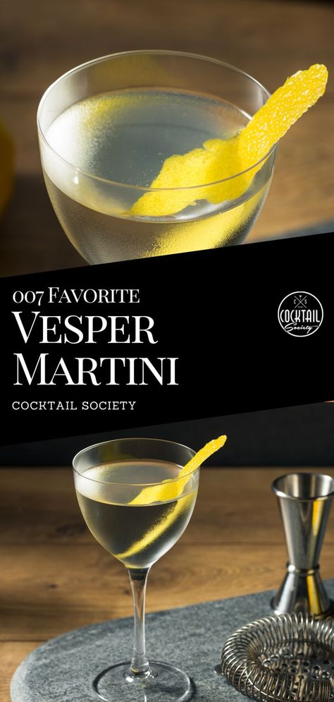 Vesper Martini Recipe, Vesper Martini, Christmas Cocktails Easy, Classic Martini, Vodka Cocktail, Martini Recipe, Blended Drinks, Boozy Drinks, Martini Recipes