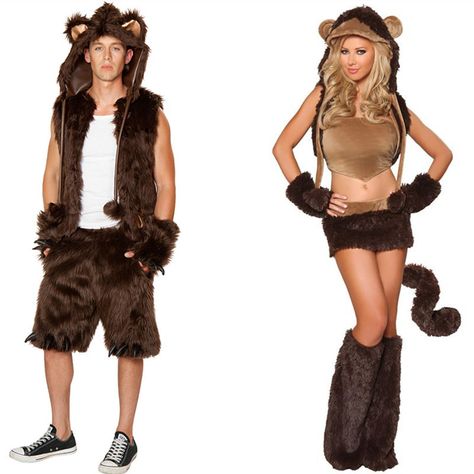 Free Shipping 2014 New Halloween costume Animal Plush couples dress bear Cosplay costume Bar Party Dress HC398 - http://www.aliexpress.com/item/Free-Shipping-2014-New-Halloween-costume-Animal-Plush-couples-dress-bear-Cosplay-costume-Bar-Party-Dress-HC398/2051740765.html Easy Cosplay Costumes, Animal Costumes For Adults, Estilo Charleston, Monkey Halloween Costume, Monkey Costume, Monkey Costumes, Catsuit Costume, Halloween Costumes 2016, Animal Halloween Costumes