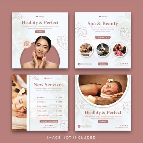 Spa Social Media, Facebook Post Design, Illustrator Design Tutorial, Graphic Design Tutorials Learning, Beauty Salon Design, Beauty Center, Social Media Design Inspiration, Skin Clinic, Creative Poster Design