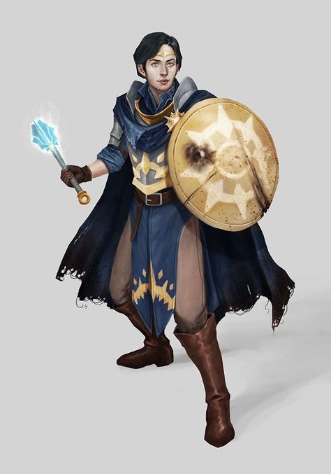 Dnd or Pathfidner character art - damaged round shield Ttrpg Ideas, Dnd Cleric, Warrior Men, Dnd Inspiration, Wooden Shield, Human Pictures, Fantasy Ideas, D D Character Ideas, Fantasy Figures