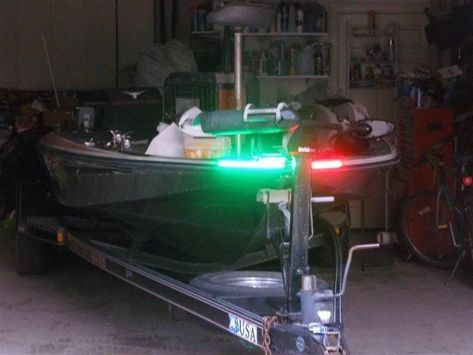 NEW BOAT LED BOW LIGHTING RED & GREEN. Note: When installed correctly these lights are highly visible. They are not a coast guard approved stamped product. Check local regulations before use. is a Wholesale Supplier based out of Orlando, Florida. | eBay! Mini Bass Boats, Boat Head, Jon Boat Fishing, Boat Hacks, Wood Paneling Makeover, Duck Hunting Boat, Fishing Boat Accessories, Boat Navigation Lights, Paneling Makeover