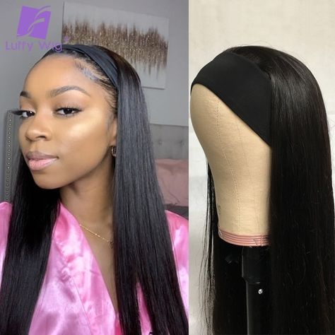 Straight Headband Wig, Hair Machine, Straighten Hair, Natural Color Hair, Wigs Straight, Wigs Glueless, Headband Wig, Hair Headband, Hair Color Natural