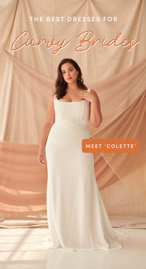 Fat Bride Wedding Dress, Wedding Dresses Curvy Bride Body Types Casual, Unique Wedding Dresses Curvy, Casual Wedding Dress Curvy, Wedding Dress Style For Big Bust, Plus Size Bride Short Dress, Bride Dress Big Bust, Simplest Wedding Dresses, Wedding Dress On Mid Size