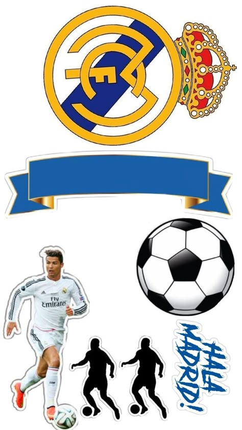 Real Madrid Cake Topper Printable, Ronaldo Cake Topper Printable, Real Madrid Cake Topper, Pastel Real Madrid, Ronaldo Cake Topper, Real Madrid Birthday, Ronaldo Cake, Real Madrid Cake, Ronaldo Birthday