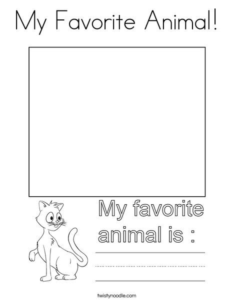 My Favorite Animal Coloring Page - Twisty Noodle All About Me Book, Twisty Noodle, All About Me Preschool, English Activities For Kids, Swear Word Coloring Book, About Me Activities, Swear Word Coloring, Words Coloring Book, Preschool Lesson Plans