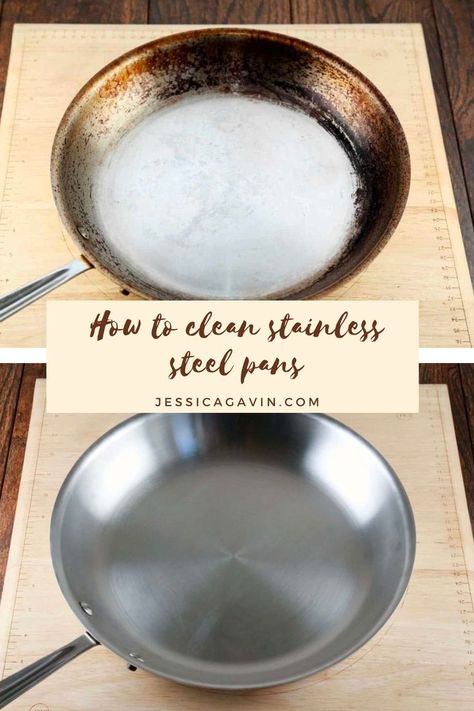 Clean Stainless Steel Pans, Cleaning Burnt Pans, Cleaning Pans, Wing Sauce Recipes, Clean Stainless Steel, Panna Cotta Recipe, Burnt Food, Stainless Steel Cleaner, Easy Cleaning Hacks