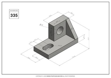 3D CAD EXERCISES 335 - STUDYCADCAM 3d Cad Exercises, Orthographic Drawing, 3d Geometry, Autocad Tutorial, Engineering Drawing, Isometric Drawing, Hd Wallpaper Android, Technical Drawings, Wallpaper Android