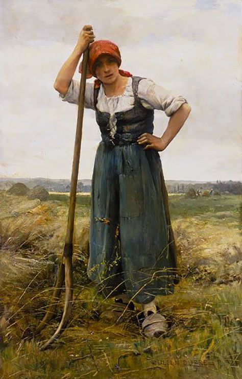 Fine Art by Julien Dupré, French Artist, 1851 - 1910 Victorian Peasant, Peasant Clothing, Medieval Peasant, Medieval Woman, Giclee Painting, European Art, High Quality Art Prints, Posters Art Prints, Poster Wall Art