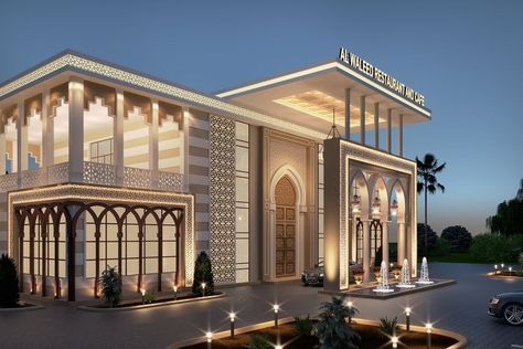 Interior Office Design, Mosque Design Islamic Architecture, Design For Restaurant, Building Apartment, Hotel Design Architecture, Apartments Exterior, Mosque Design, Lawn Design, Facade Architecture Design