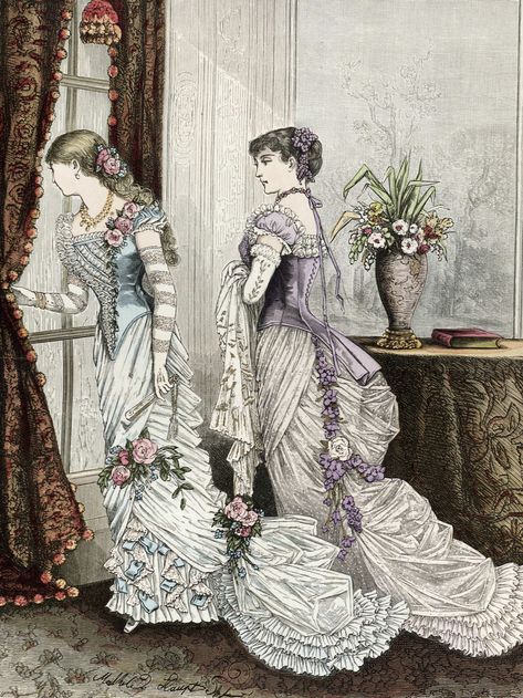 Fashion Plate - Freja Magazine - 1881 1880 Fashion, Western Womens Fashion, 1870s Fashion, Victorian Era Fashion, 1880s Fashion, 18th Century Fashion, 19th Century Fashion, History Fashion, Victorian Clothing