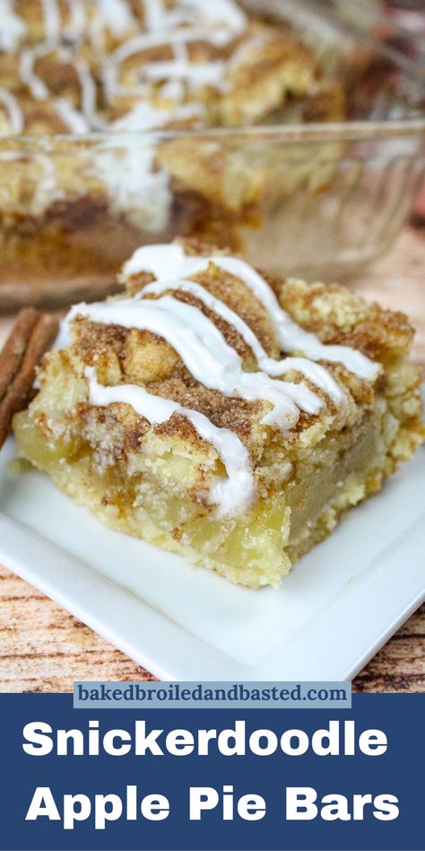 Easy Apple Pie Snickerdoodle Cookie Bars, Apple Snickerdoodle Bars, Snickerdoodle Apple Pie Bars, Apple Pie Snickerdoodle Cookie Bars, Apple Pie Cookie Bars, Snickerdoodle Apple Pie Cookies, Snickerdoodle Apple Pie Bites, Chicago Style Bakery Apple Slices, Fall Bar Cookies