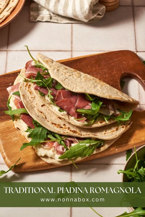 Discover the flavors of Emilia-Romagna with Piadina Romagnola, a soft Italian flatbread perfect for sandwiches or wraps. Fill it with your favorite ingredients for a tasty meal. Click to get the full recipe and make this versatile bread at home! Piadina Recipe, Slowcooker Pasta, Brown Rice Bread, Bread Without Yeast, Yeast Free Breads, Rice Bread, Almond Bread, Pizza Sandwich, Italian Recipes Authentic