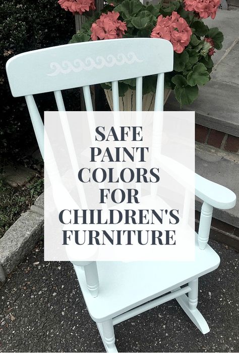 Rocking chair with overlay Kids Painted Furniture, Painted Kids Furniture, Painted Baby Furniture, Whimsical Painted Furniture Baby, Wooden Rocking Chair Nursery Decprative Paint, Baby Safe Paint, Toddler Rocking Chair, Best Paint For Wood, Painted Kids Chairs