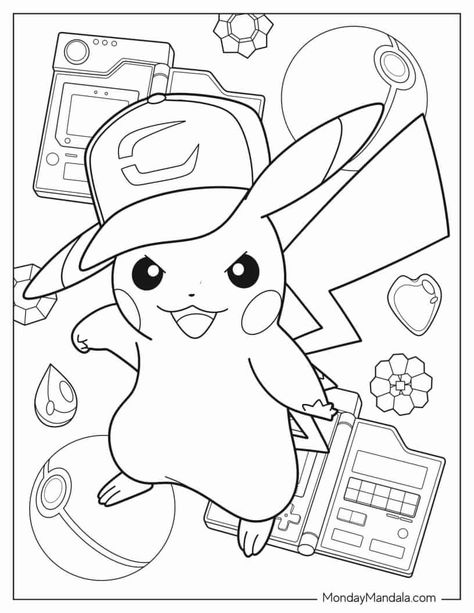 38 Pikachu Coloring Pages (Free PDF Printables) Pikachu Coloring, Pokemon Coloring Sheets, Bratz Coloring, Pikachu Coloring Page, Pokemon Craft, Pokemon Coloring Pages, Coloring Page Ideas, Pokemon Coloring, Easy Coloring Pages