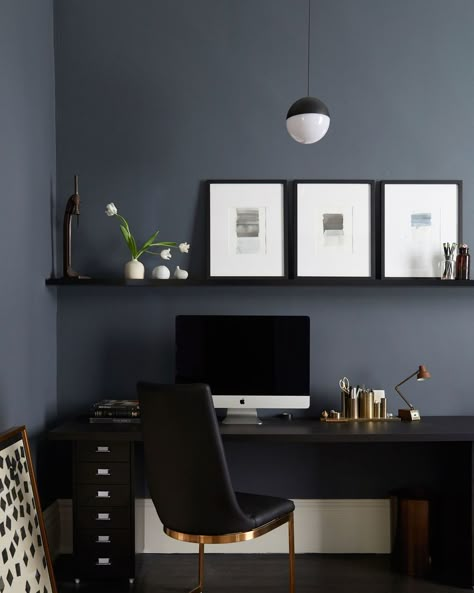 Teenager Bedroom, Office Paint Colors, Black Home Office, Office Design Inspiration, Office Room Decor, Home Office Ideas, Study Room Decor, Work Spaces, Work Station