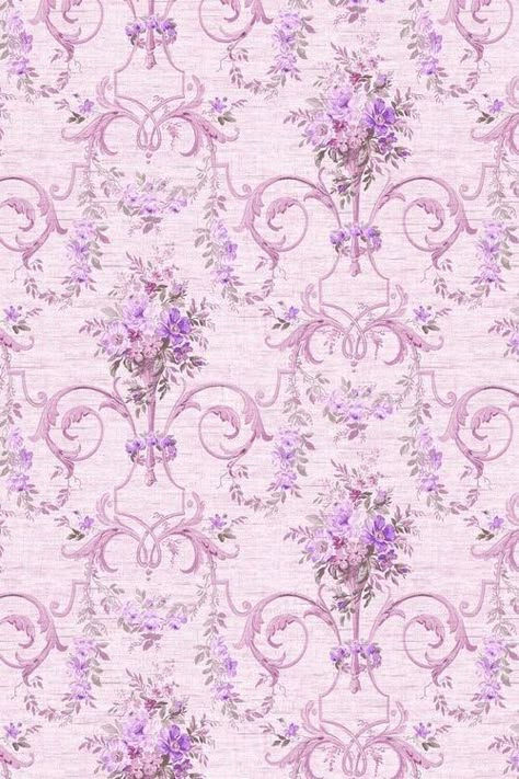 Purple Floral Wallpaper, Lila Party, Free Scrapbook Paper, Background Tile, Decoupage Printables, Victorian Wallpaper, Vintage Flowers Wallpaper, Scrapbook Printing, Wallpaper Pattern