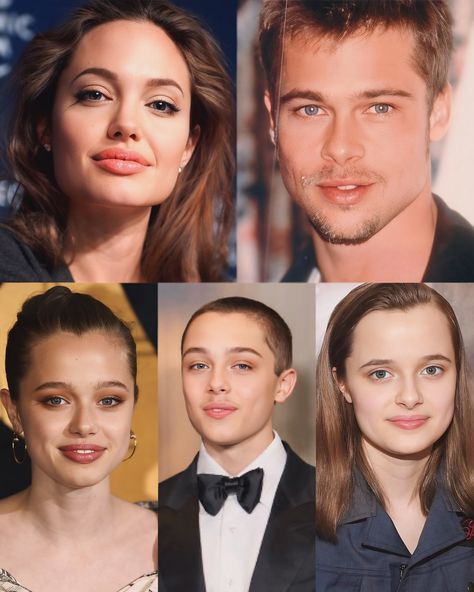 Biological kids of Angelina Jolie & Brad Pitt are Shiloh Nouvel Jolie, 18; Knox Léon Jolie-Pitt, 16; and Vivienne Marcheline Jolie, 16. #angelinajolie #bradpitt Vivienne Jolie Pitt, Knox Jolie Pitt, Brad Pitt Angelina Jolie, Shiloh Jolie Pitt, Shiloh Jolie-pitt, Brad Pitt And Angelina Jolie, Jolie Pitt, Photo Noir, Star Style