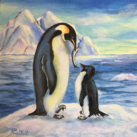 Penguin Pictures, Home Watercolor, Penguin Drawing, Pencil Drawings Of Animals, Children Sketch, Penguin Art, Texture Painting On Canvas, Canvas Drawings, Modern Watercolor