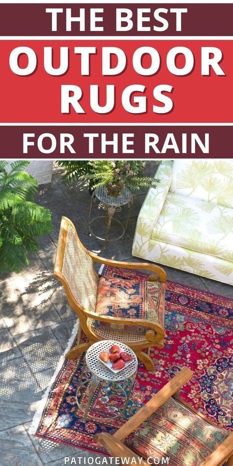 The best outdoor rugs | Rugs that are good for rain | rugs that don't get moldy | the best rugs for porches | outdoor rugs for patios | the best plastic rugs | wood deck patios for rainy weather | #rain #rugs #outdoor #outdoorrug #plasticrug #reviews Deck Rugs Outdoor Ideas, Outdoor Rugs Patio Waterproof, Outdoor Rugs Patio Ideas, Outdoor Deck Rugs, Outdoor Rug Patio, Wood Deck Patio, Best Outdoor Rugs, Waterproof Outdoor Rugs, Deck Rug