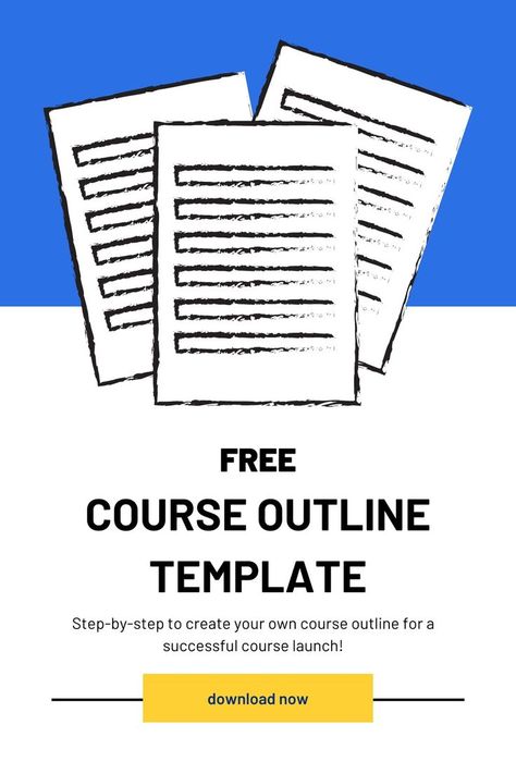 FREE COURSE OUTLINE TEMPLATE + Guide to create your own course outline in a few simple steps Create A Course, Course Outline, Outline Template, Happy Learning, Course Launch, Course Creation, Logo Creator, Online Course Creation, Create Logo