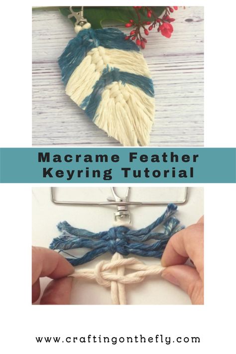 Free Macrame Patterns Keychains, Macrame Feather Keychain Diy, Macrame Leaf Keychain Diy, Macrame Keyring Tutorial Easy, Yarn Keychain Diy Easy, Macrame For Kids Easy, Macrame Keychain Diy Tutorials Easy, Easy Keychains Diy, Diy Keychain Ideas How To Make