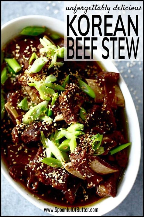 Korean Beef Stew Recipe, Korean Beef Stew, Korean Stew, Mapo Tofu, Korean Beef, Korean Dishes, Beef Stew Recipe, Beef Short Ribs, Braised Beef